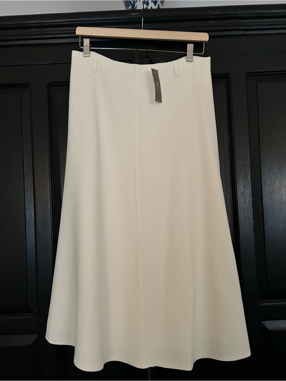 J. Crew White A-Line Midi Skirt